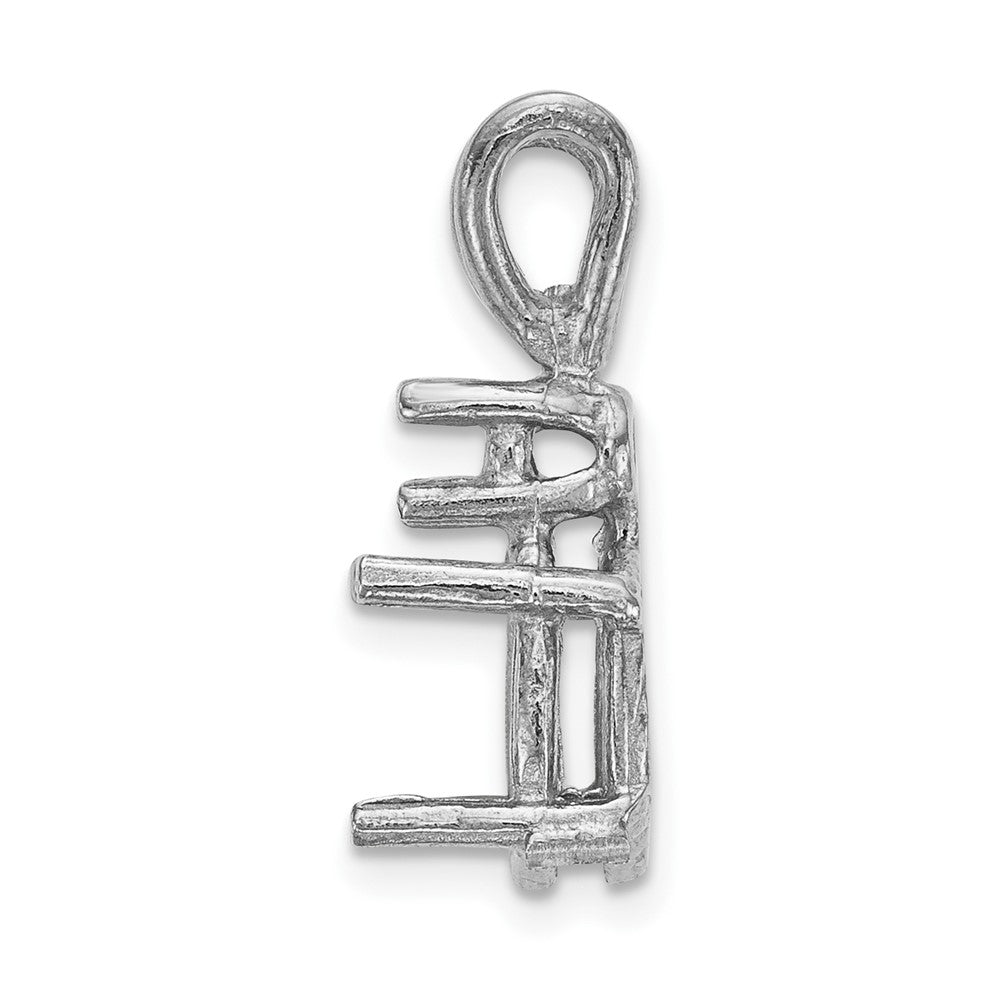 14k White Gold Diamond & 7 x 5 Oval Mounting