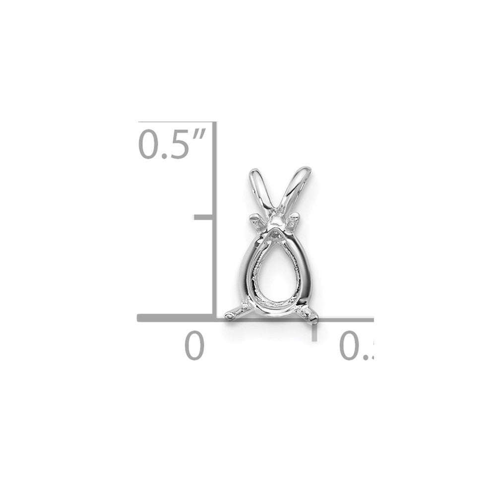 14k White Gold 7 x 5 Pear Mounting