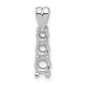 14k White Gold Small Three Stone Pendant Mounting