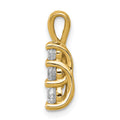 14k Small Three Stone Pendant Mounting