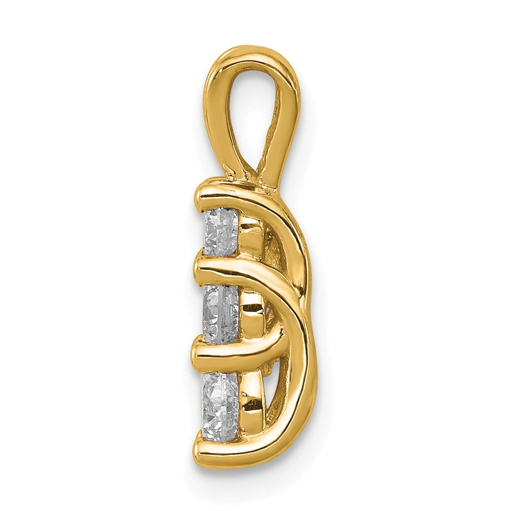 14k Small Three Stone Pendant Mounting