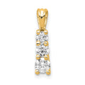 14k Small Three Stone Pendant Mounting
