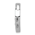 14k White Gold VS Diamond Large Three Stone Curved Bar Pendant