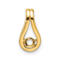 14k Holds 2.8mm stone, Teardrop Shape Slide Pendant Mounting