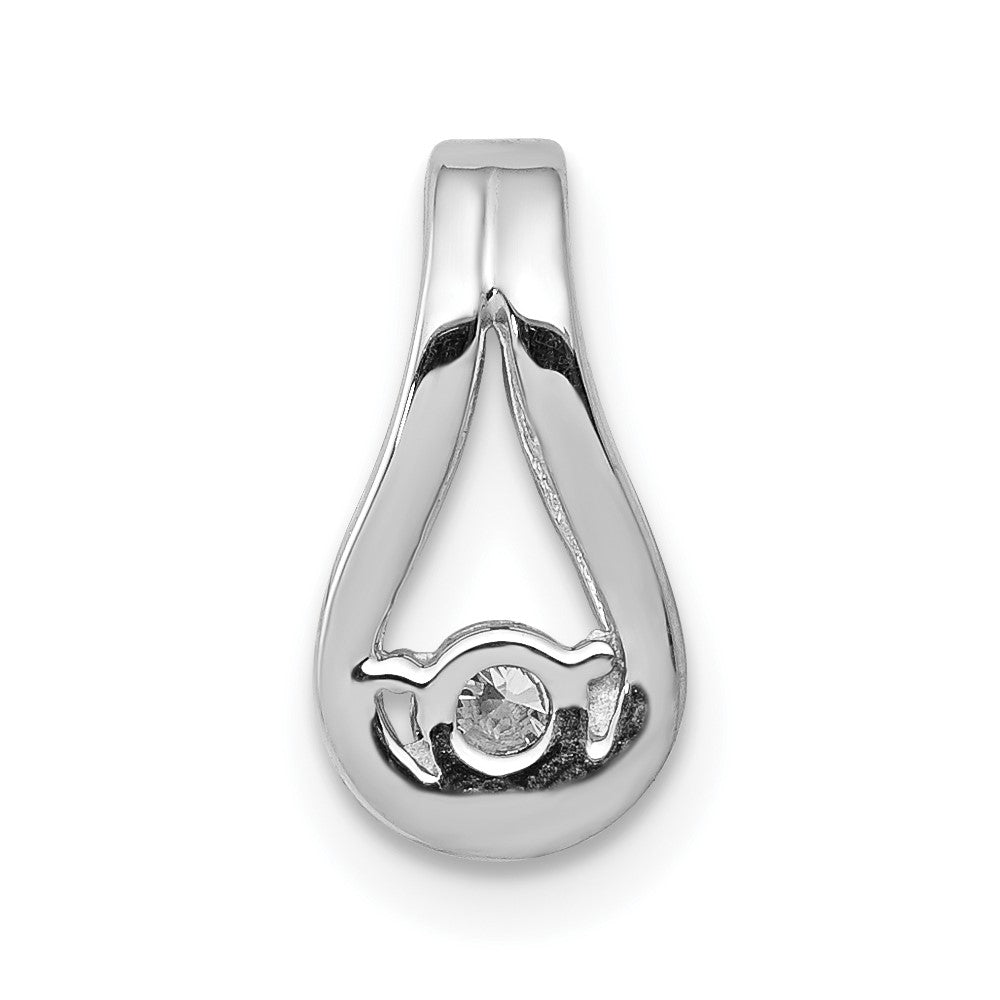 14k White Gold 2.8mm VS Diamond Teardrop Shape Slide Pendant