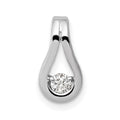 14k White Gold Holds 2.8mm stone, Teardrop Shape Slide Pendant Mtg
