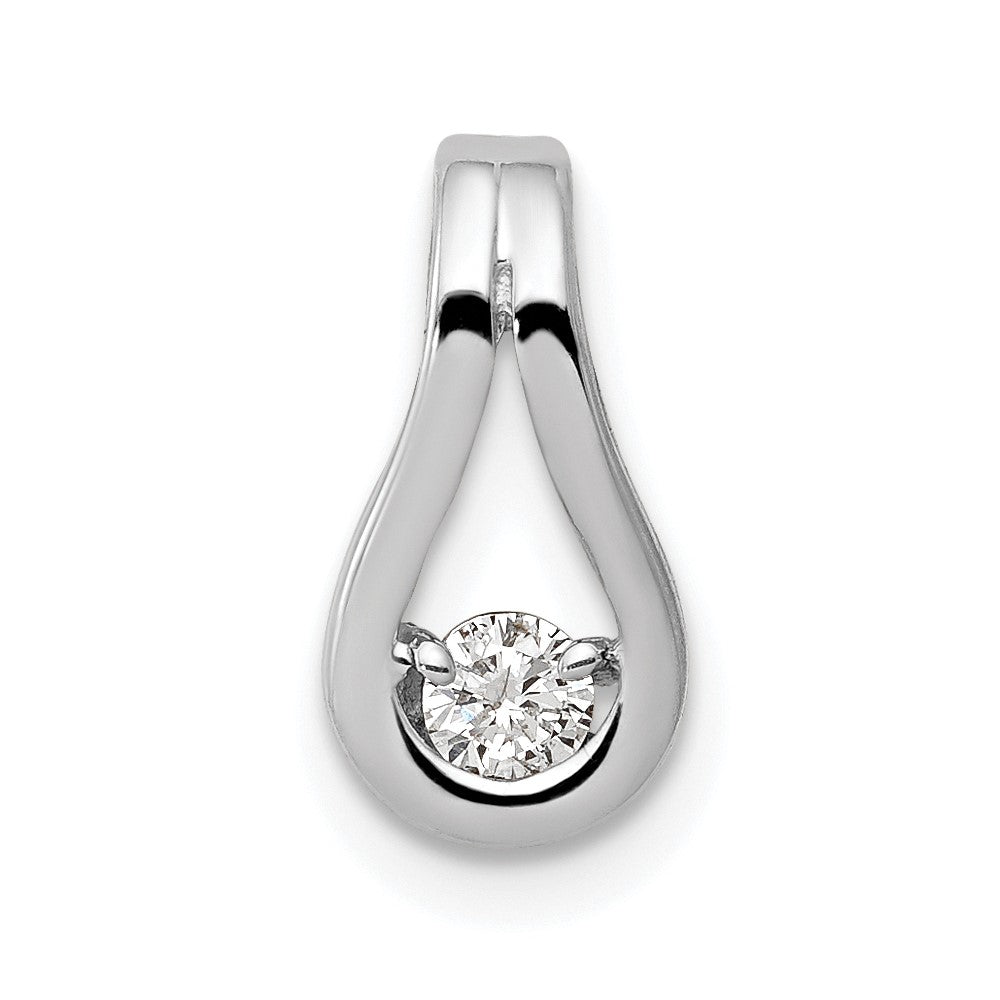 14k White Gold Holds 2.8mm stone, Teardrop Shape Slide Pendant Mtg