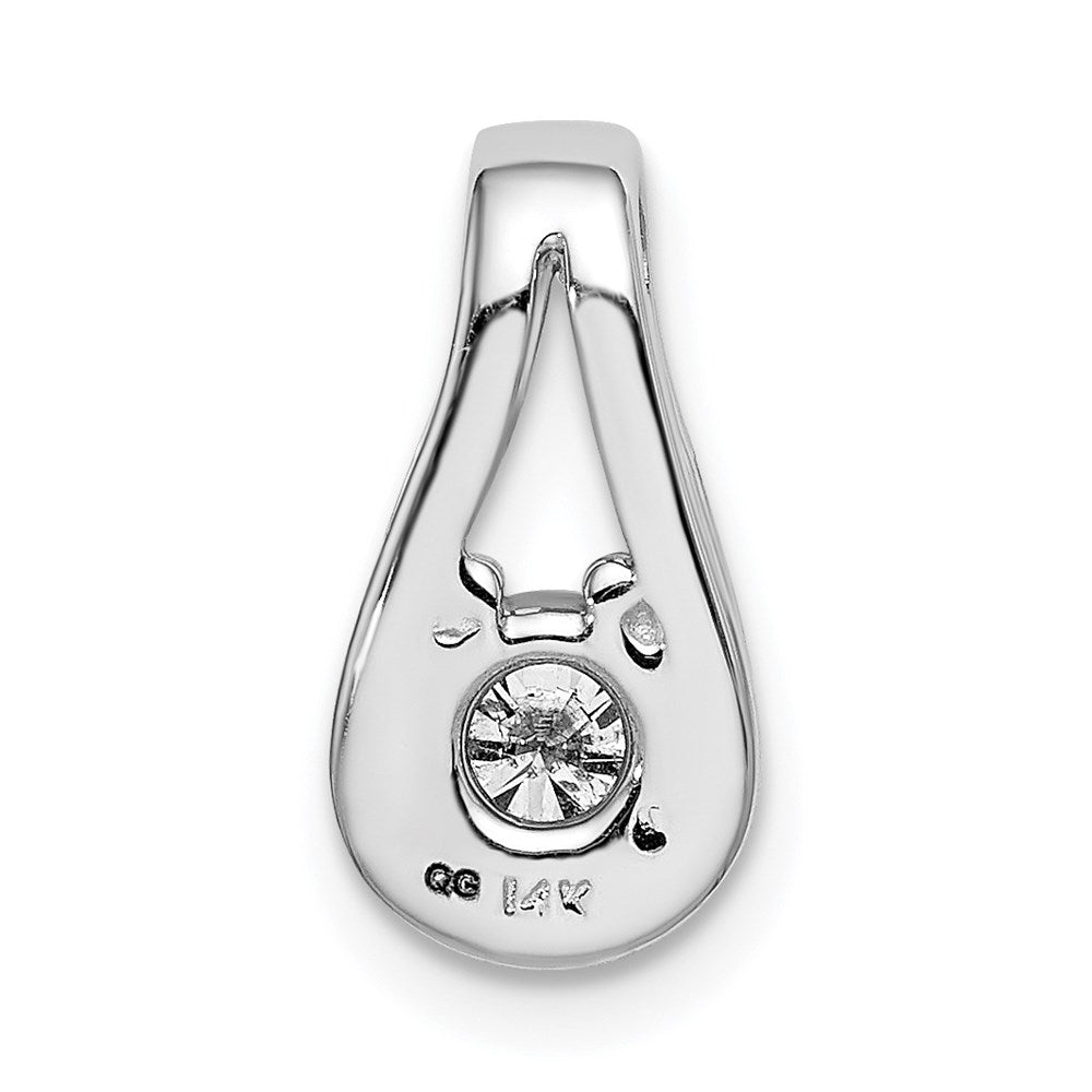 14k White Gold 4.7mm A Diamond Teardrop Shape Slide Pendant
