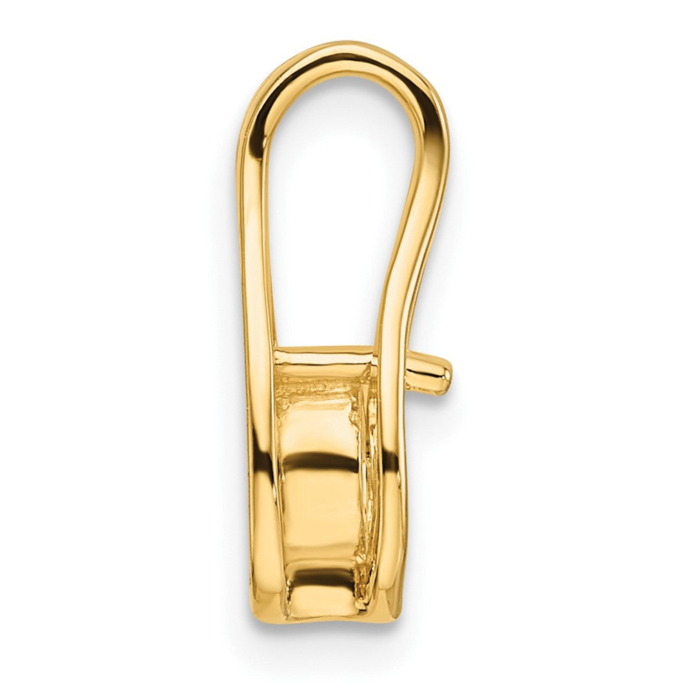 14k Holds 4.7mm stone, Teardrop Shape Slide Pendant Mounting