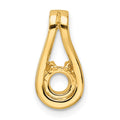 14k Holds 4.7mm stone, Teardrop Shape Slide Pendant Mounting