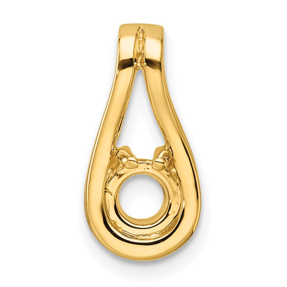 14k Holds 4.7mm stone, Teardrop Shape Slide Pendant Mounting