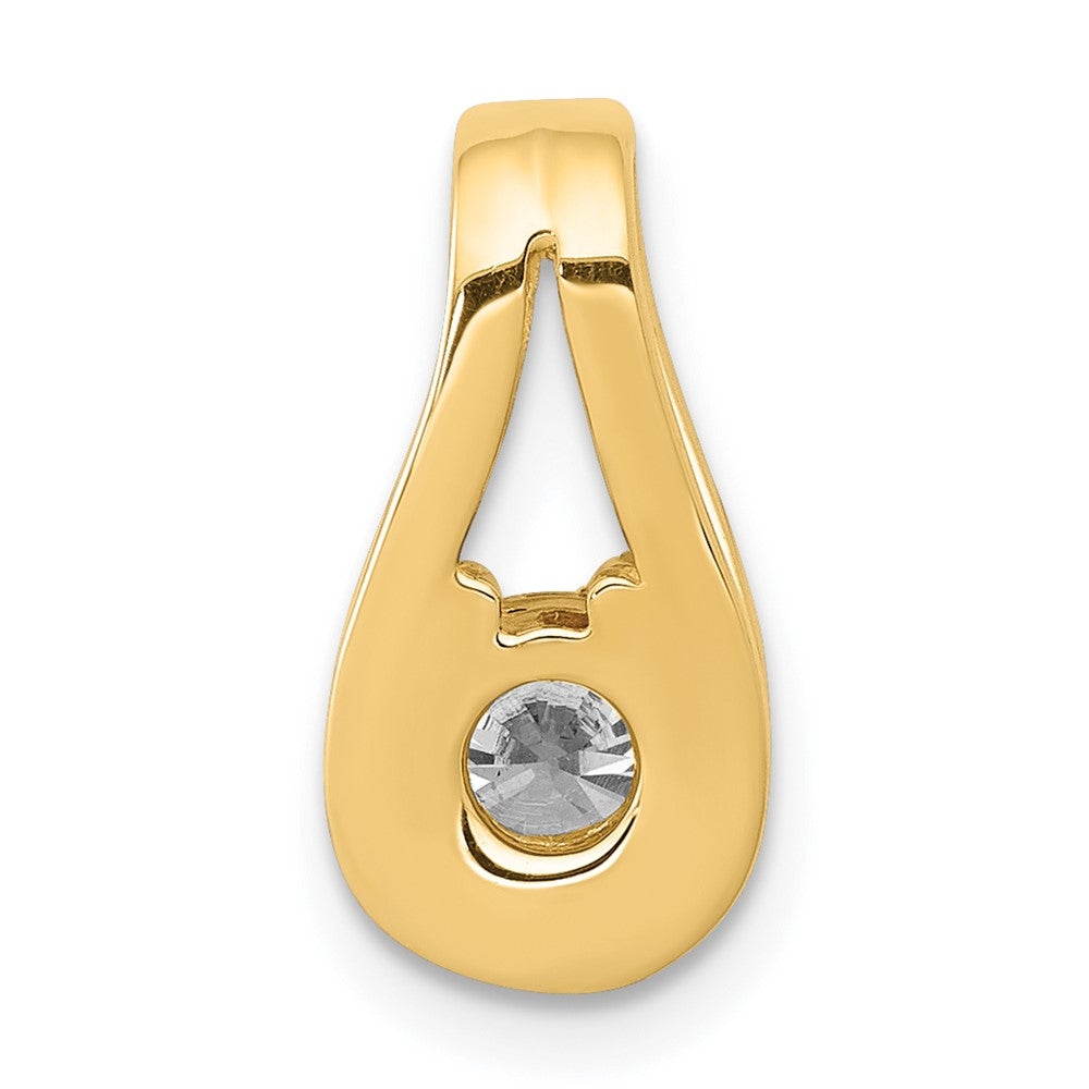 14k 4.7mm AAA Diamond Teardrop Shape Slide Pendant