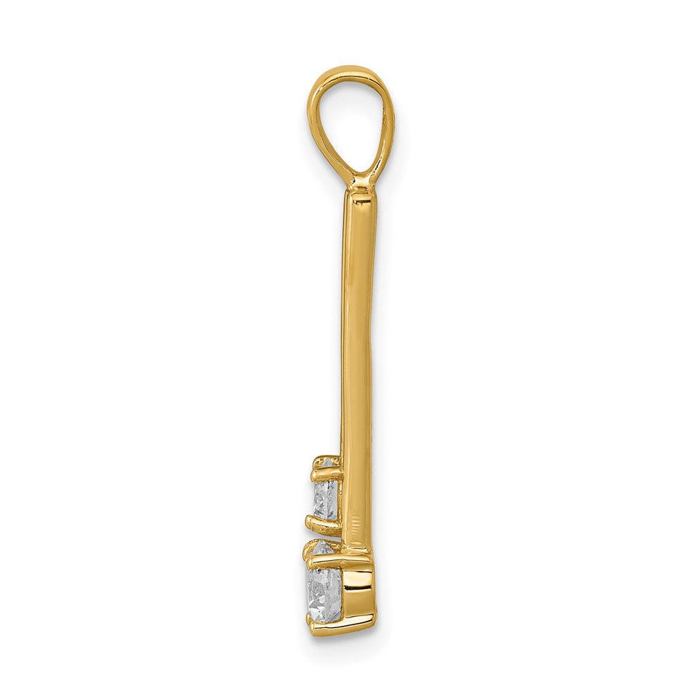 14k AAA Diamond Two Stone Pendant