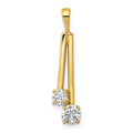 14k AAA Diamond Two Stone Pendant