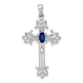14k White Gold Polished Cross Mounting