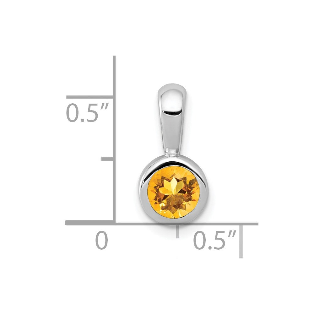 14k White Gold .40 Citrine Pendant