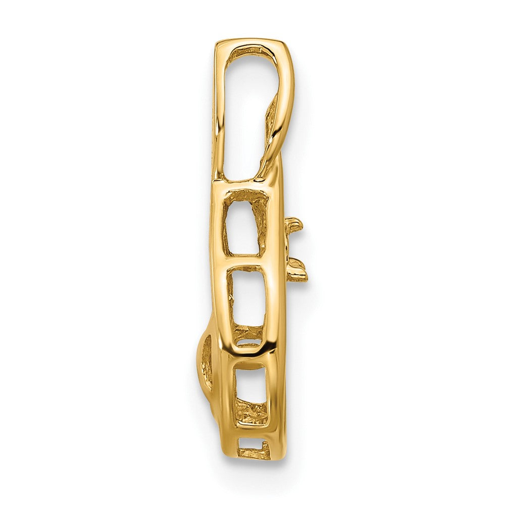 14k Holds 7mm Pearl & 2mm Diamond Pendant Mounting