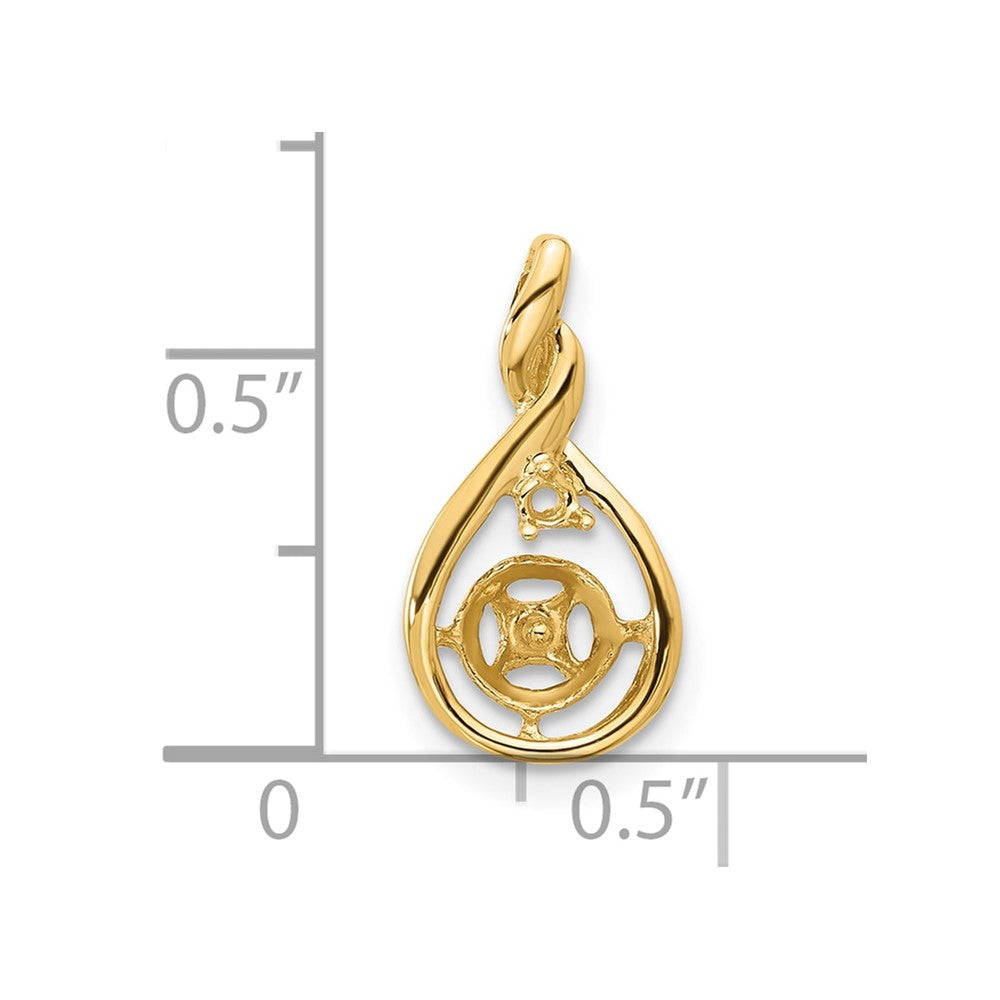 14k Holds 7mm Pearl & 2mm Diamond Pendant Mounting