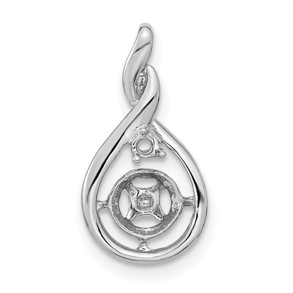 14k White Gold Holds 7mm Pearl & 2mm Diamond Pendant Mounting
