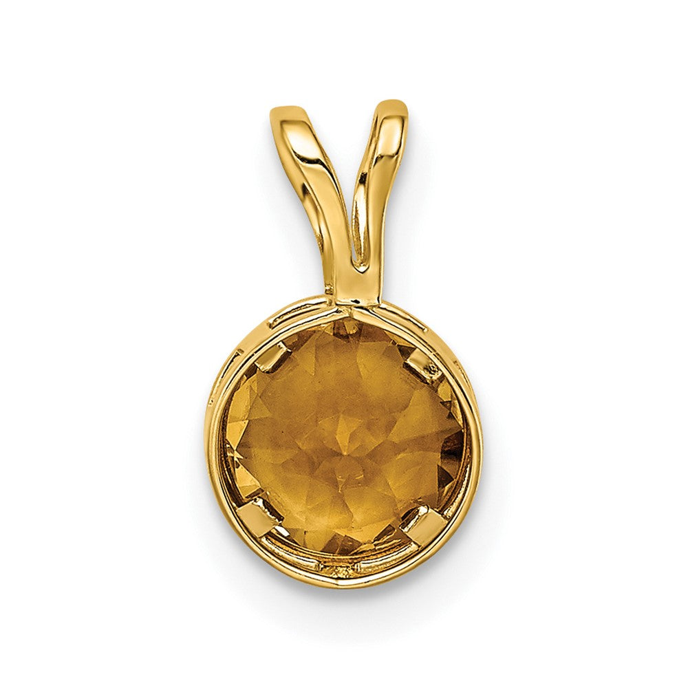 14k 6mm Citrine bezel pendant