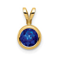 14k 6mm Sapphire bezel pendant