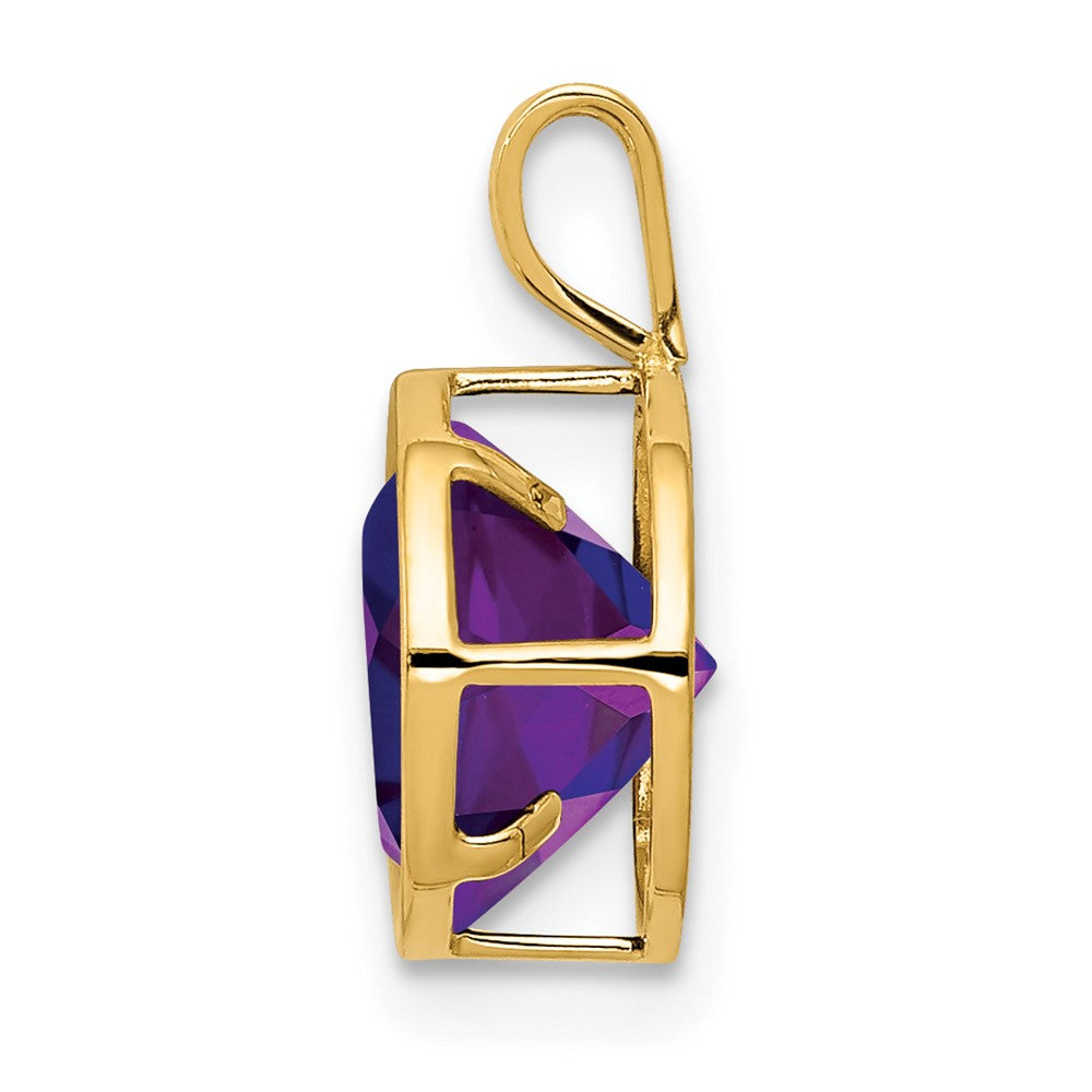 14k 8mm Amethyst bezel pendant