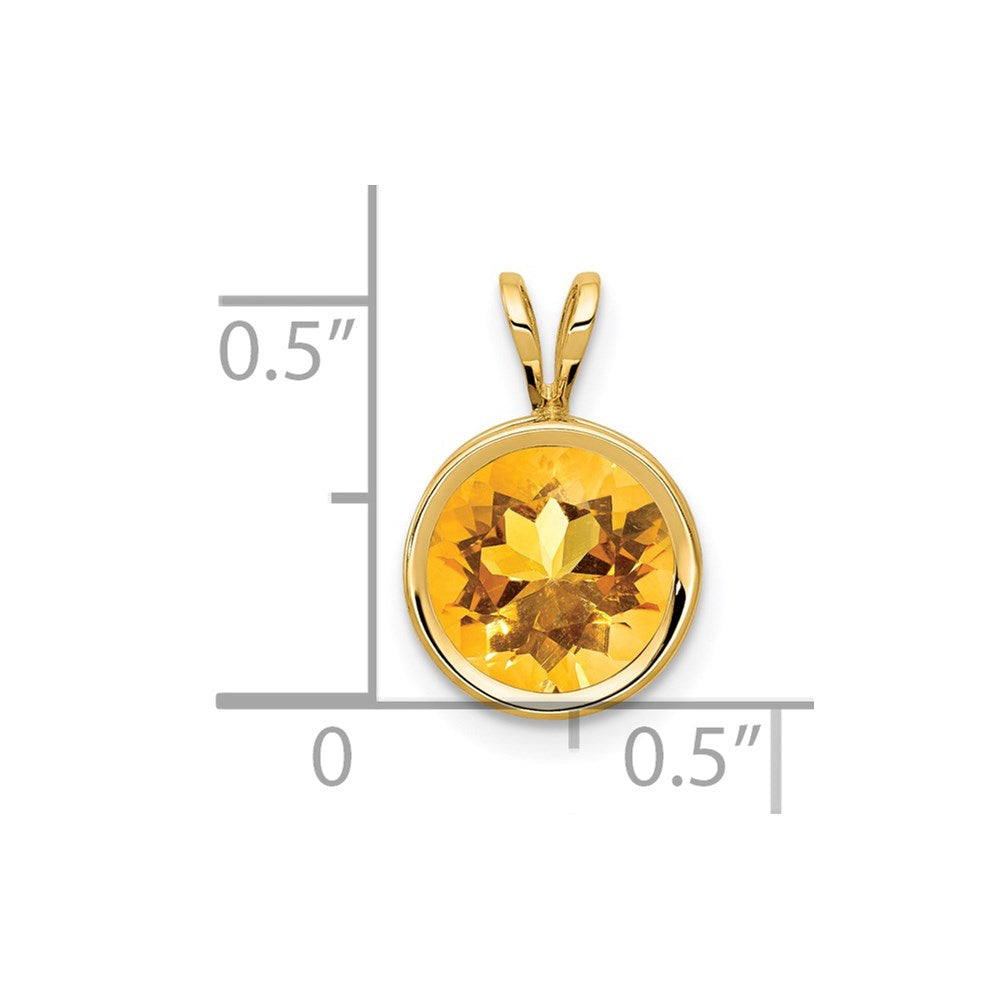 14k Citrine bezel pendant