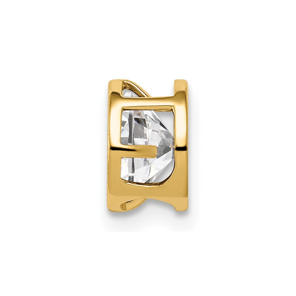 14k 6mm Cubic Zirconia Bezel Pendant
