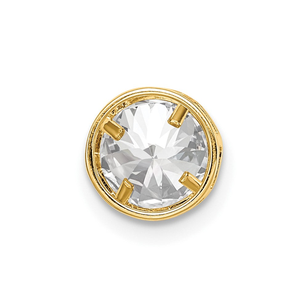 14k 6mm Cubic Zirconia Bezel Pendant