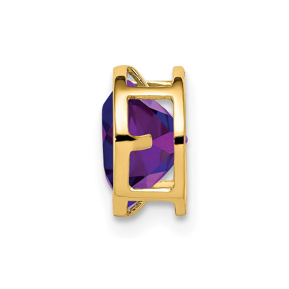 14k 7mm Amethyst bezel pendant
