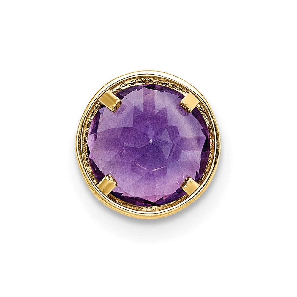 14k 7mm Amethyst bezel pendant