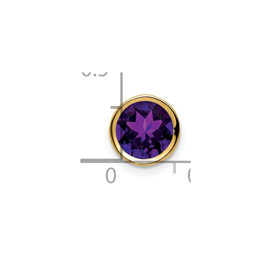 14k 7mm Amethyst bezel pendant