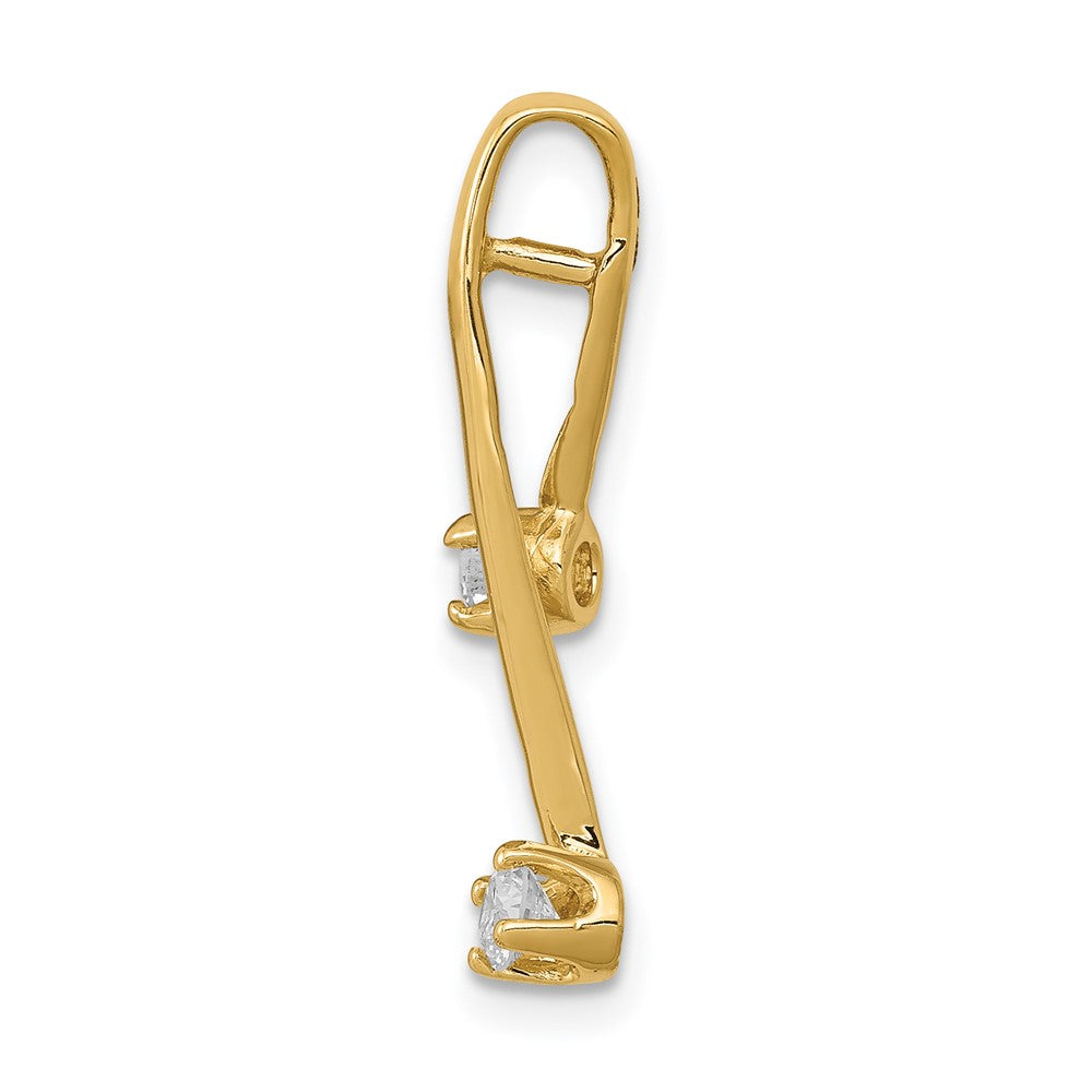 14k AAA 2-3.0mm Diamond Chain Slide