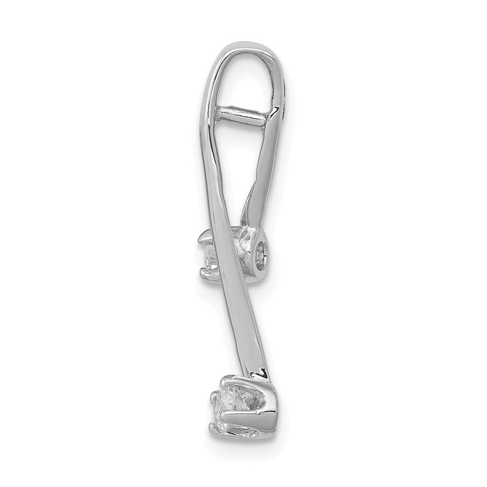 14k White Gold AA 2-3.0mm Diamond Chain Slide