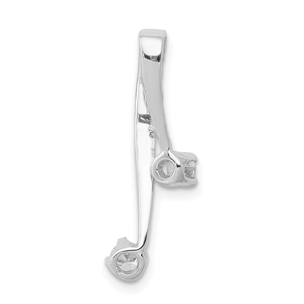 14k White Gold A 2-3.0mm Diamond Chain Slide