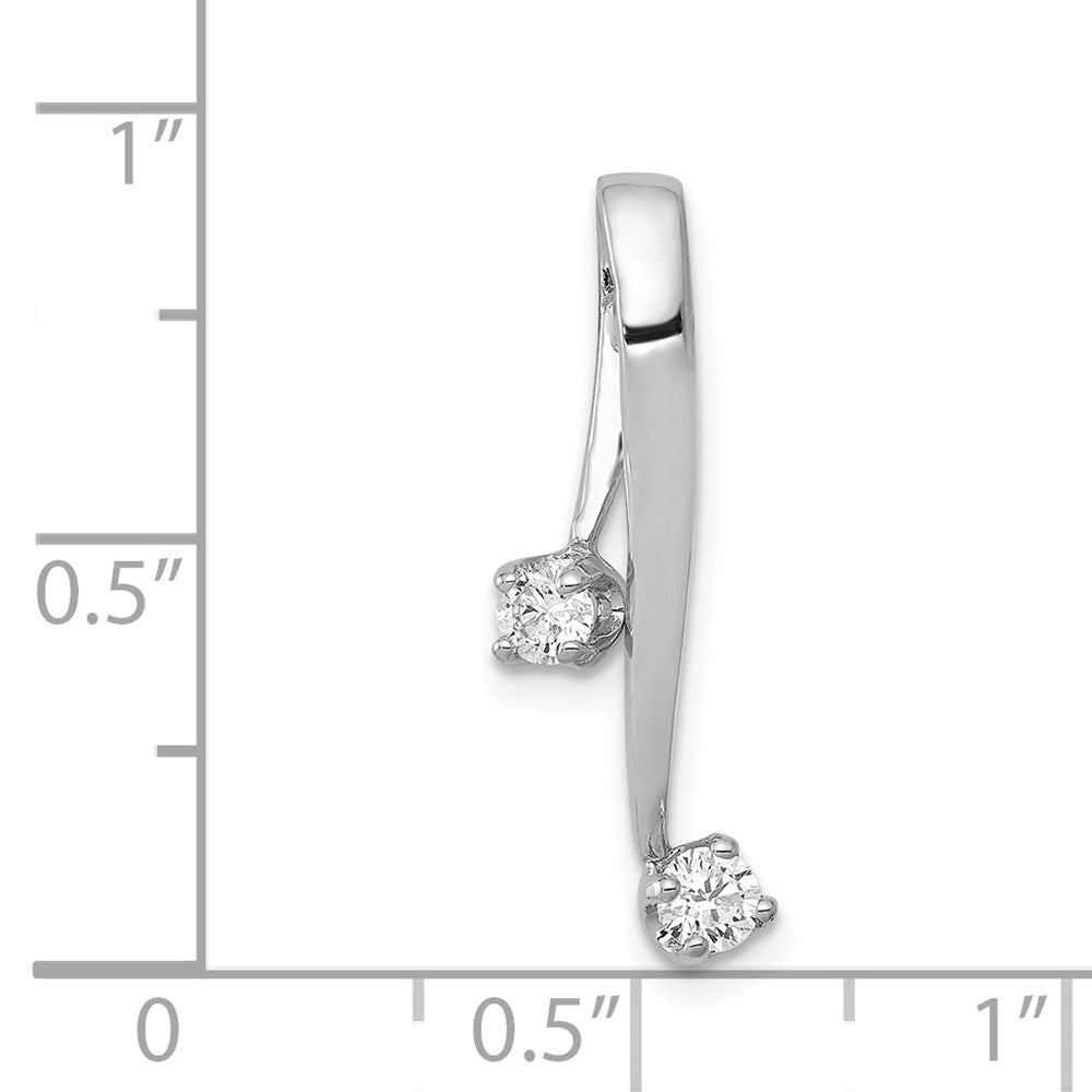 14k White Gold AAA 2-3.0mm Diamond Chain Slide