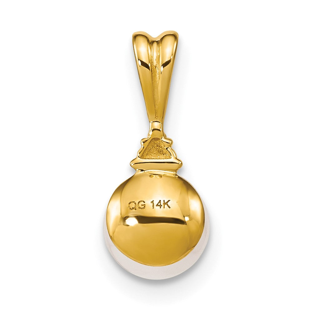 14k 6-7mm White Round FW Cultured Pearl and Diamond Pendant