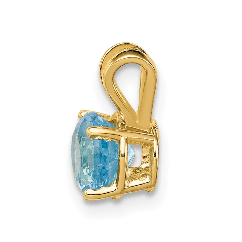14k 6mm Blue Topaz pendant