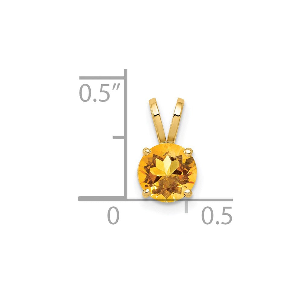 14k 6mm Citrine pendant