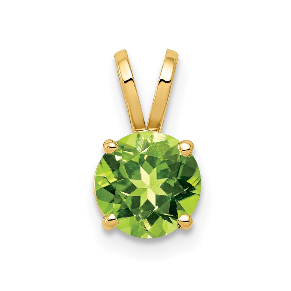 14k 6mm Peridot pendant