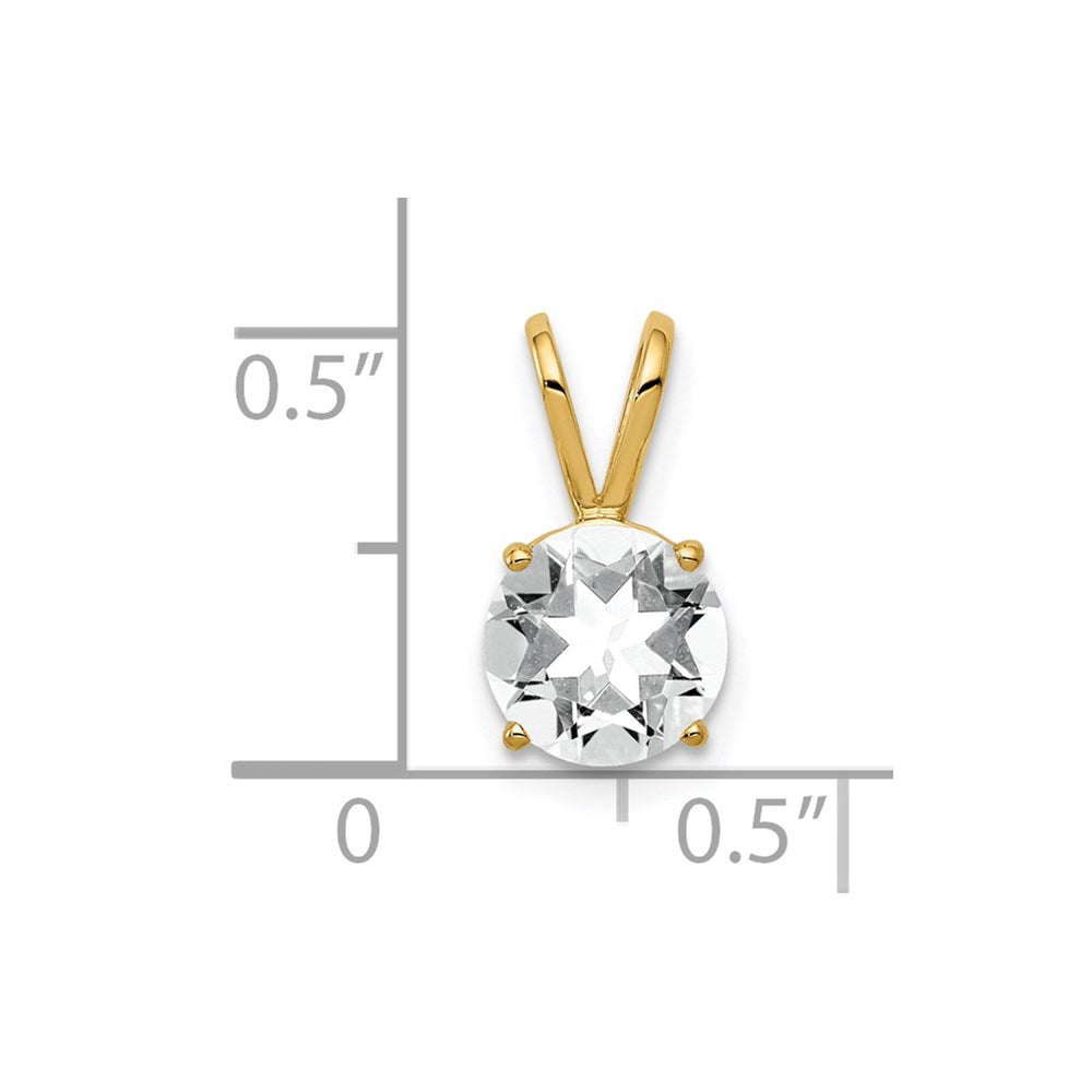 14k 7mm Cubic Zirconia pendant