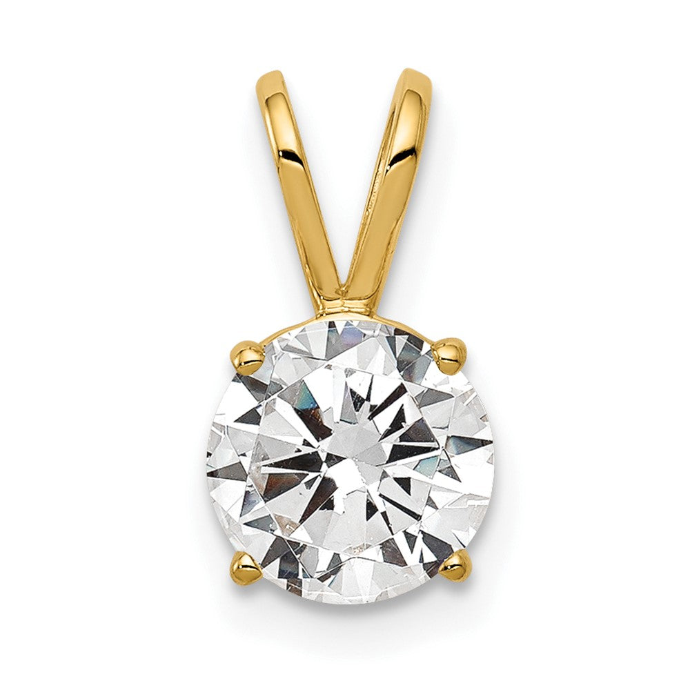 14k 7mm Cubic Zirconia pendant
