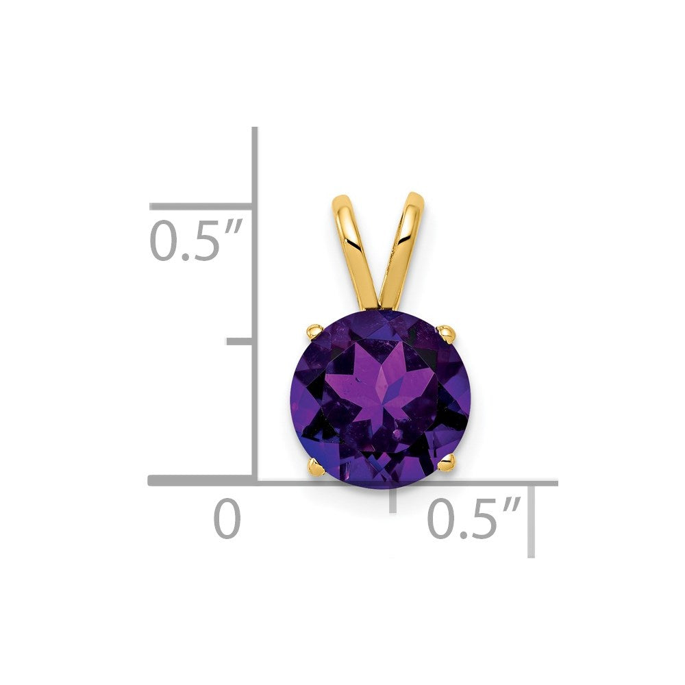 14k 8mm Amethyst pendant