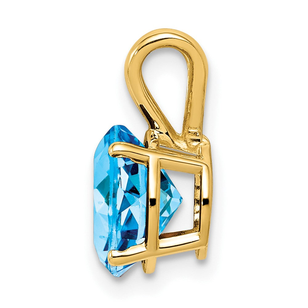 14k 8mm Blue Topaz pendant