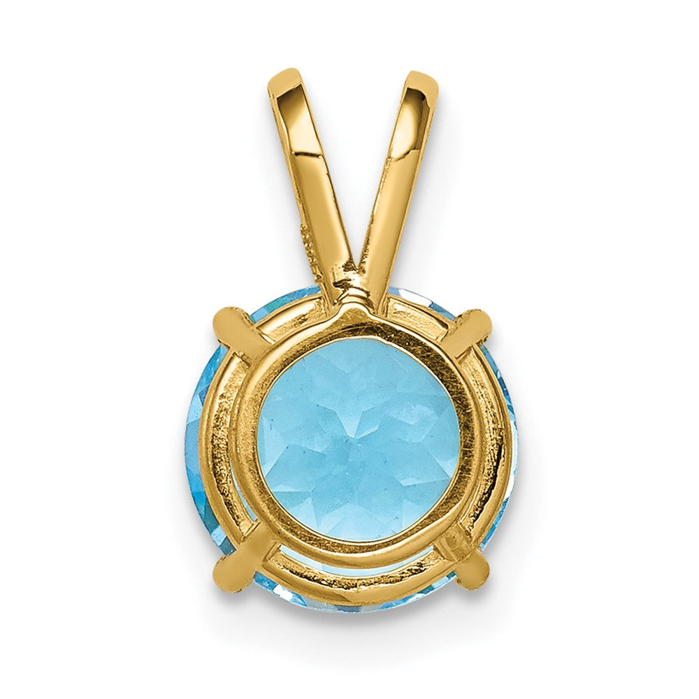 14k 8mm Blue Topaz pendant