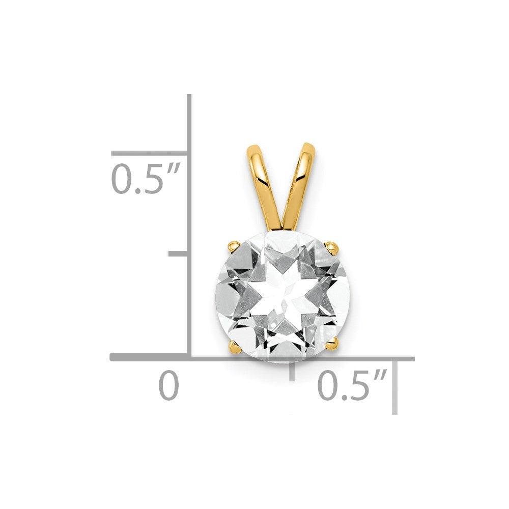 14k 8mm Cubic Zirconia pendant