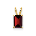 14k 6x4mm Emerald Cut Garnet pendant