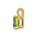14k 6x4mm Emerald Cut Peridot pendant