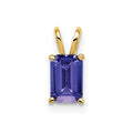 14k 6x4mm Emerald Cut Tanzanite pendant