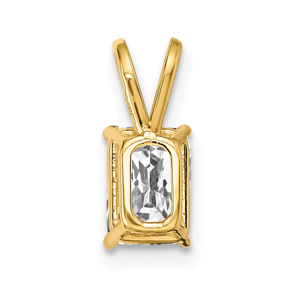 14k 7x5mm Emerald Cut Cubic Zirconia pendant